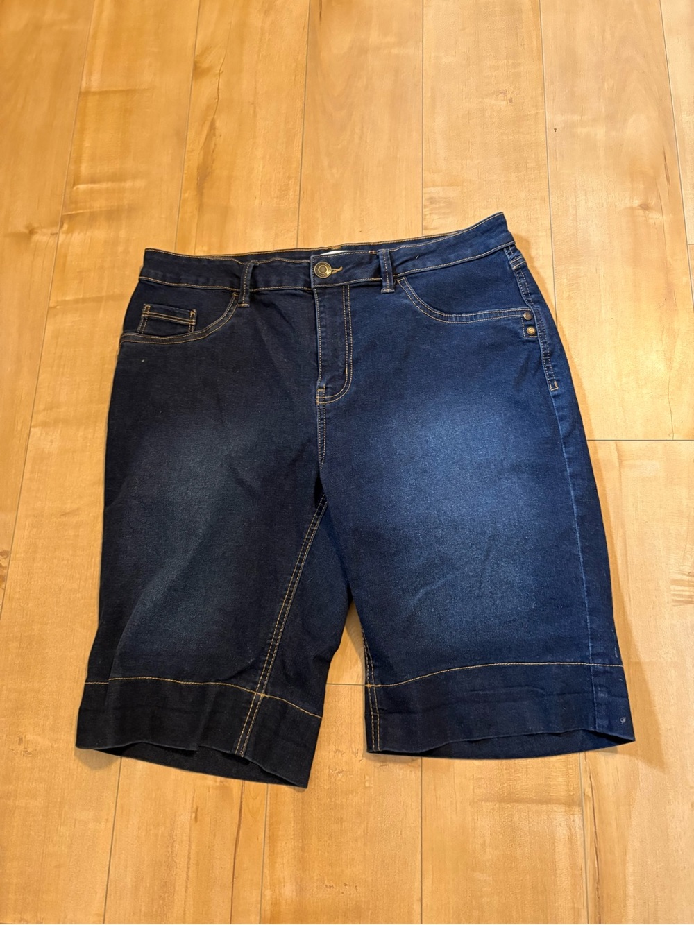 Women’s Dark Blue Denim Bermuda Shorts